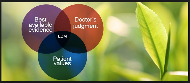image of Ven diagram with words "Best available evidence" "Doctor's judgment" "Patient values"